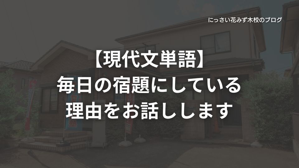 【現代文単語】毎日の宿題にしている理由をお話しします